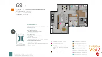 Apartamento 1 Suíte + 1 Dorm - Em Construção - Entrega em 2024 - Jardim Olhos d'Água