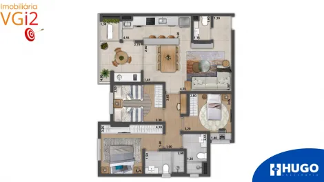 Apartamento em construção - Entrega final de 2025 - Opção de 3 dorm, sendo 1 ou 2 suítes - Vista Lindíssima