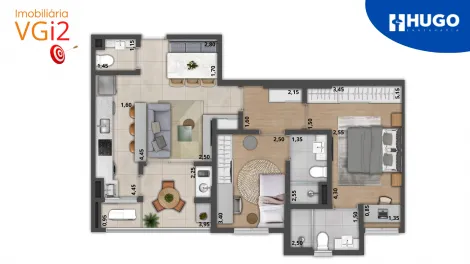 Apartamento em Construção - 2 Suítes - 2 Vagas - 72,5 m² - Jardim Olhos d'Água - Entrega Final de 2025